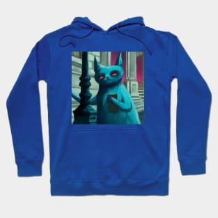 Blue Cat is Patrolling the Museum Perimeter Hoodie